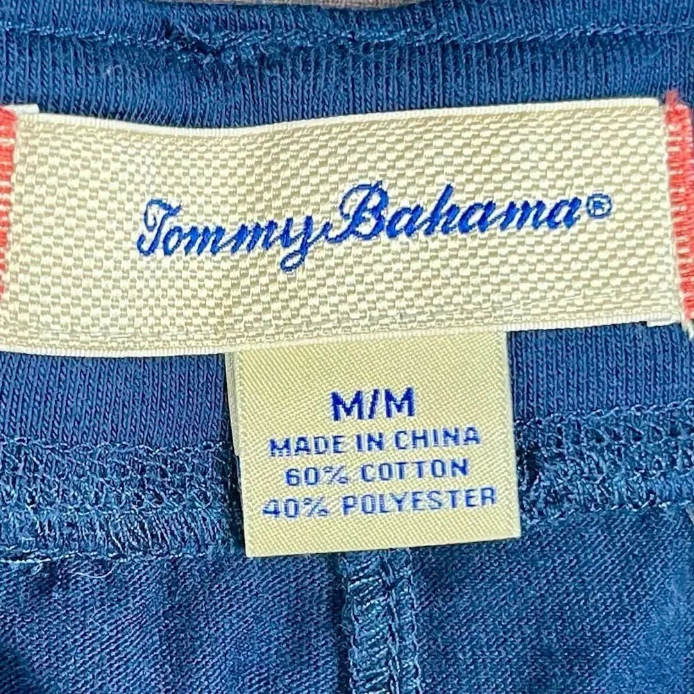 Tommy Bahama Men's Navy Blue Cotton Blend Drawstring Lounge Pants Medium